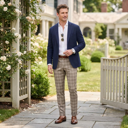 Oskar | Men's Checkered Chino Trousers
